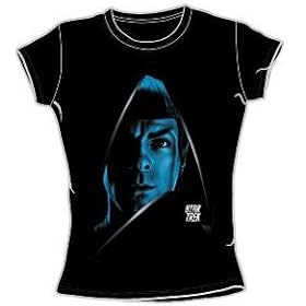Star Trek 2009 Movie DARK SPOCK Juniors Size Fitted Black T-shirt Tee
