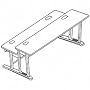 iLevel Height-Adjustable Computer Training Table, 72 Wide, Light Gray/Black