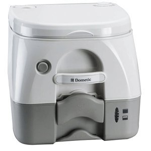 New-DOMETIC 974 PORTABLE TOILET 2.6 GAL GREY W/ BRACKETS - 37723
