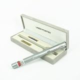 Silver Dimple Grip Finish 5mw 532nm Astronomy Powerful Green Laser Pointer - Silver