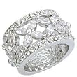 Women's Classic Line Clear Cubic Zirconia Rhodium Ring, Women's Classic Line Clear Cubic Zirconia Rhodium Ring,