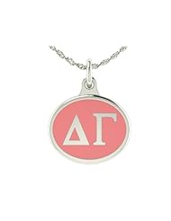Delta Gamma Sorority Charm Pendant. Solid Sterling Silver with Enamel
