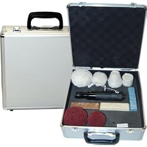 AIR BUFFING and POLISHING SET WITH CASE, TOOL, BUFFERS, COMPOUND by 