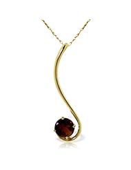 14k Solid Gold 18" Necklace with Natural Garnet