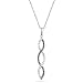10k White Gold and Black Rhodium Blue Diamond Twist Pendant (1/3 cttw)