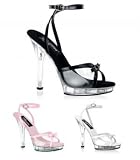 LIP-135, 5 Stiletto Heel Ankle Wrap Sandal in 3 Colors Sizes 5-16