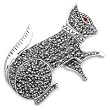Sterling Silver Brooch - Cat