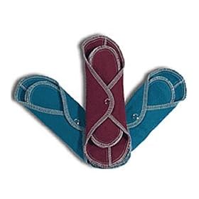 Reusable Menstrual Pads - Daytime/Off-White,Teal, 3 ea