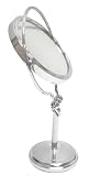 Aquatico Amsterdam Adjustable Tilt Frame 5X Pedestal Chrome Vanity Mirror