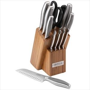Brand-New Oneida 12-Pc Stainless Cutlery Set W/ Block High Carbon Stainless Steel Blades