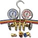 Dual R-12/R-134A Brass Manifold Gauge Set