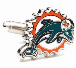 Miami Dolphins Cufflinks - NFL Football Sports Themed Formal Wear