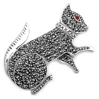 Sterling Silver Brooch - Cat