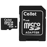 Cellet 8GB micro SD Memory Card with SD Adapter