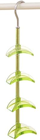 360° Rotation Stainless Steel Non-slip Row Hooks Organizer for Tie Scarf Towel Bags (green)