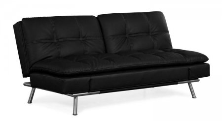 LS-BB-MDM-FA-BK Sebu Black Matrix Double Cushion Convertible Sofa Bed By Lifestyle Solutions: Color