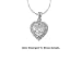 Nice Genuine Sterling Silver CZ Hearts Pendant.