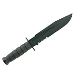 Ka-bar Knives 1271 Black Fighter Fixed Blade Knife with Partially Serrated Blade
