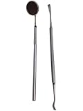 Joy Enterprises Octagonal Dental Scraper and One Piece Inspection Mirror for Pets, Stainless Steel