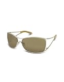 Valentino Swarovski Crystal Open Frame Metal Sunglasses silver/amber