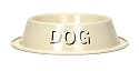 Cream Enamel Metal Dog Food Bowl