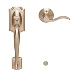 Schlage Camelot Front Entry Handleset with Interior Right Handed Lever, Satin Nickel