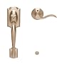 Schlage Camelot Front Entry Handleset with Interior Left Handed Lever, Satin Nickel