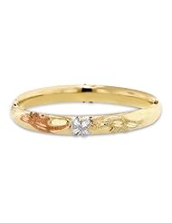 Children / Teen 14K Tri-Color Gold Hollow Bangle 6.5mm Wide