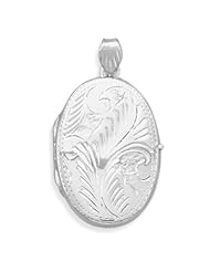 Large Etched Oval Locket