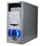 Atech STK6508G 9-Bay ATX Mid Tower Computer Case w/Blue LED - No Power Supply (Silver)