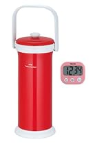 Amazon.co.jp限定【THERMOS 真空断熱パスタクッカーセット】パスタクッカー トマト KJB-2000 TOM・TANITA でか見えタイマー フランボワーズピンク TD-384-PK