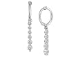 14k White Gold 5-Stone Diamond Drop Earrings on Mini Hoops (1/2 cttw)