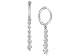 14k White Gold 5-Stone Diamond Drop Earrings on Mini Hoops (1/2 cttw)