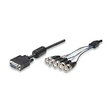 25 FT. VGA To RGBHV (5 BNC) Breakout Cable, HD15 Male / 5-BNC Male