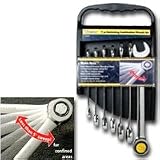 Titan 17351 7-Piece Ratcheting Metric Combination Wrench Set