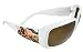 Tattoo Geisha Sunglasses White Frames Amber Lenses