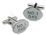 Mens Designer Fashion Cufflinks - No 1 Dad - For the Best Dad in the World