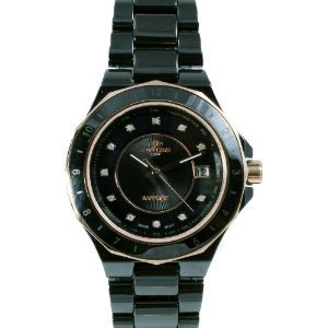 Oniss ON8202-LRG Black Women's Diamond Accented Ceramic