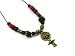 Asante Fertility Brass Pendant Necklace with Decorated with Tulsi Wood, Red Sandalwood, and African