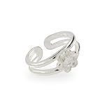 Eve's Addiction Pretty Sterling Silver Daisy Toe Ring