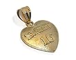 Romantic 10 KT Yellow Gold Sweet 16 Heart Pendant 10K Charm
