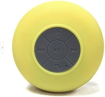 Portable Waterproof Wireless Bluetooth Mini Speaker Shower Car Handsfree Receive Call & Music Suction Phone Mic (Yellow)