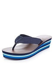 Striped Wedge Flip-Flops