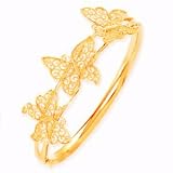 14k Gold Butterfly Scroll Bracelet