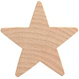 1-1/2" Wood Star, Natural Unfinished Wood Star Cutout Shape (1-1/2 inch) - Bag of 25