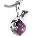 Sterling Silver Ferret or Mink Purple Amethyst Pendant