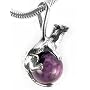 Sterling Silver Ferret or Mink Purple Amethyst Pendant