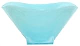 Colorful Art Glass Aqua Blue Large Square Bowl 11 1/2"D, 5 1/2"H
