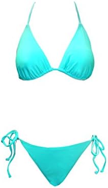 Juniors 2 Pc Triangle Top Bikini Aqua - MED