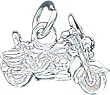 Sterling Silver Motorcycle Charm